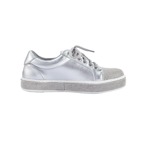 Lady Couture Legend Fashion Athletic Sneaker On A Glitzy Platform, Silver, 8