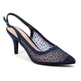 thumbnail image 1 of Lady Couture Lola Embellished Pointed Toe Slingback Pump, Navy, 6, 1 of 4