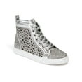 thumbnail image 1 of LADY COUTURE Flat Laser Cut High Top Bling Rhinestone Sneaker Women's Shoes New York Silver 39, 1 of 2
