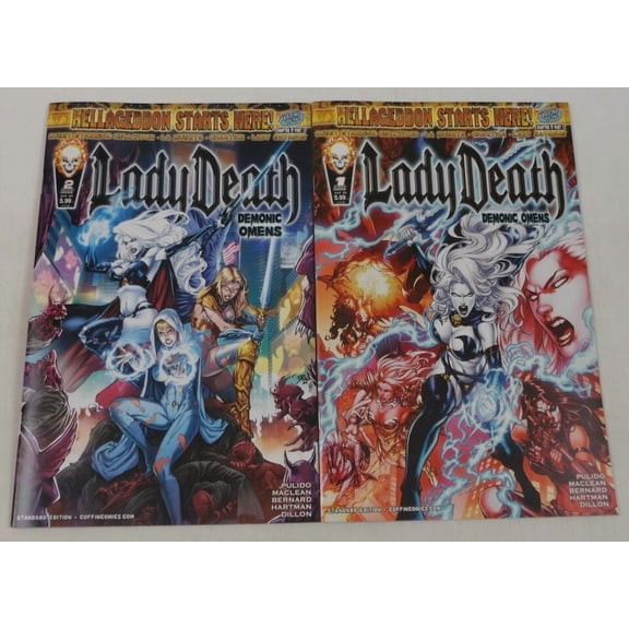 Lady Death: Demonic Omens #1-2 VF/NM complete series Hellwitch ; Coffin