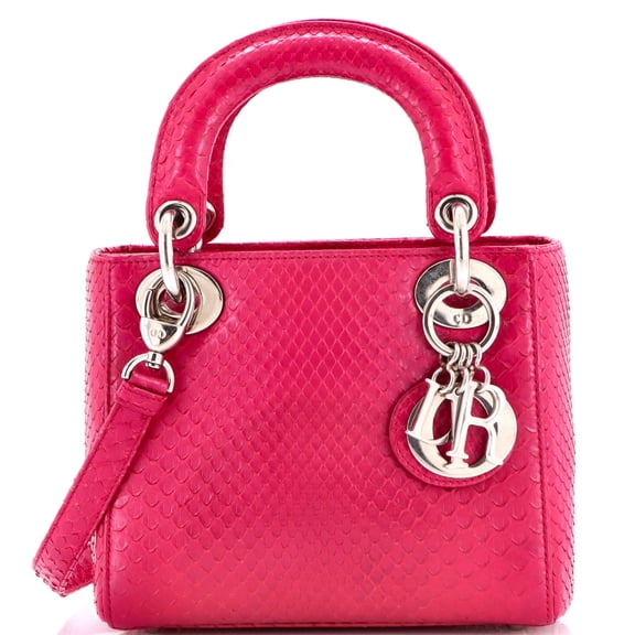 Lady Dior Bag Python Mini By Rebag