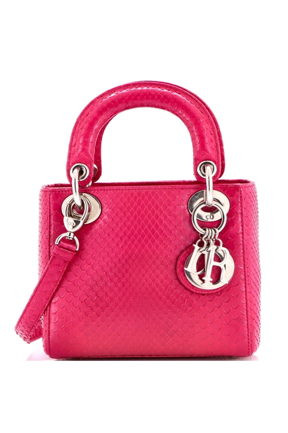 Lady Dior Bag Python Mini By Rebag
