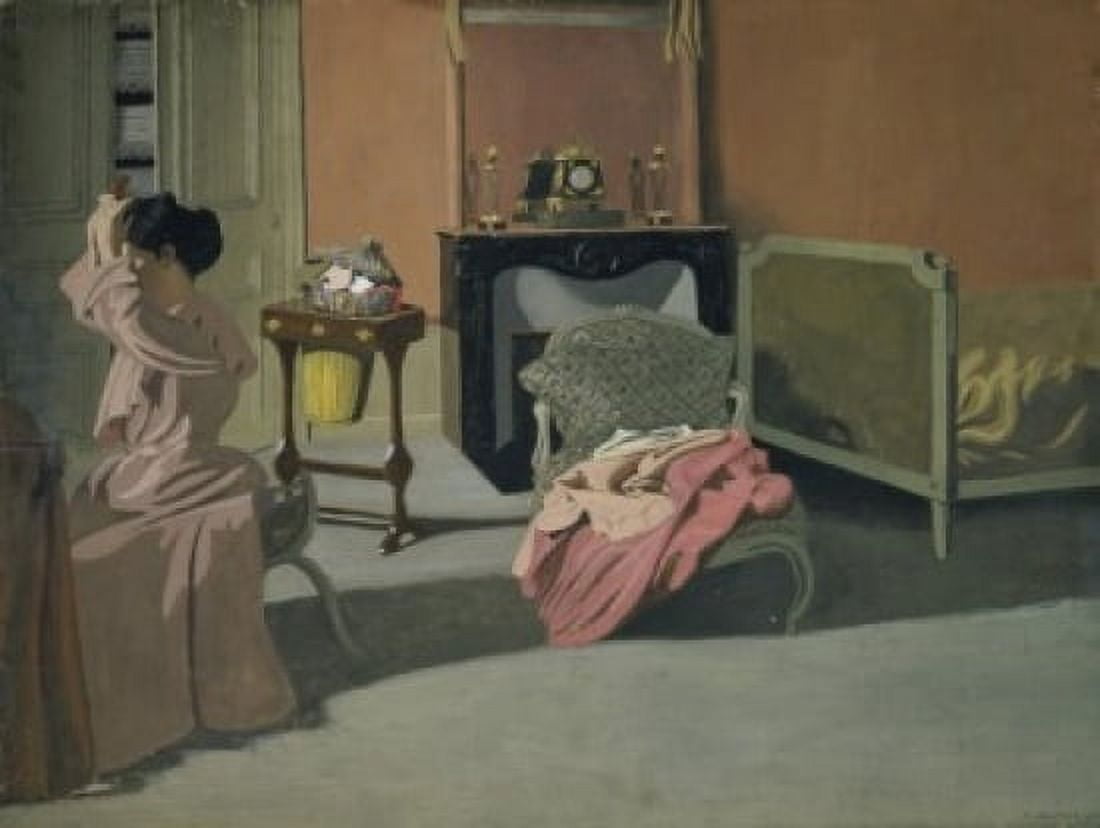 Lady Doing Her Hair Felix Edouard Vallotton (1865-1925Swiss) Musee des Beaux-Arts Dijon Canvas Art - Felix Edouard Vallotton (24 x 36)
