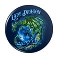 thumbnail image 1 of Lady Dragon Slayer Motorcycle Biker Kitchen Refrigerator Locker Button Magnet, 1 of 6