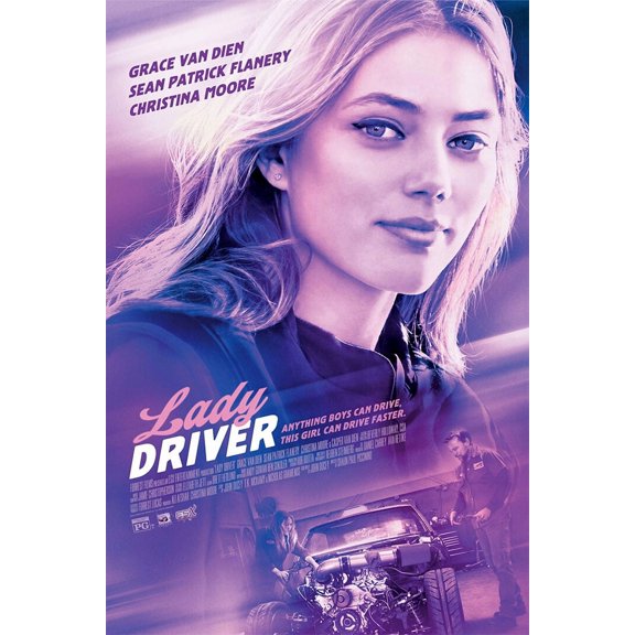 Lady Driver Movie 2020 Sports Cars Painting Wall Art Home - 12x18 Inch Laminated Poster - Stunning Detail and Bold Colors