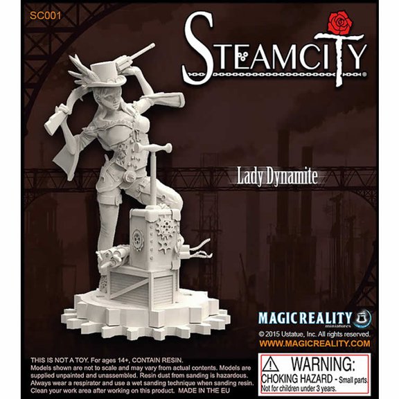 Lady Dynamite SteamCity Miniature 32mm Scale Magic Reality Miniatures