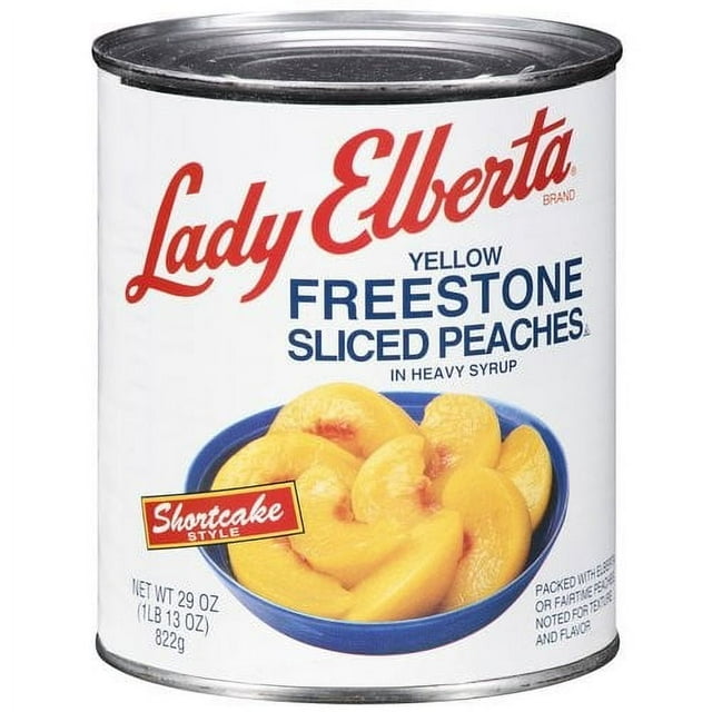 Lady Elberta Sliced Peaches, Heavy Syrup, Canned Fruit, 29 oz Can
