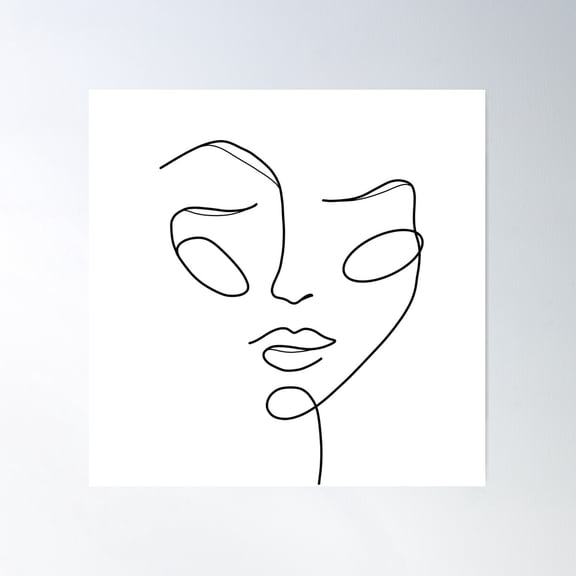 Lady Face Poster Wall Art, Modern Wall Decor For Living Room Bedroom, 30x30 UNFRAMED