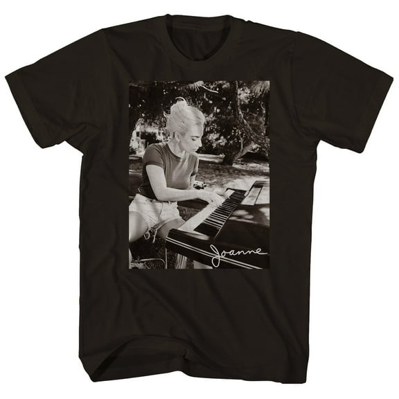Lady Gaga Women's Joanne Piano Photo Graphic Tee T-Shirt Black 30511293-S