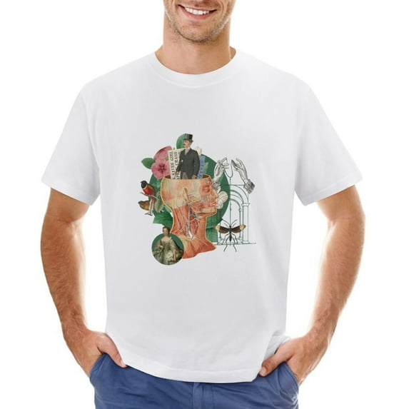 Lady Gentleman Men’s T-Shirt 100% Cotton Casual Short Sleeve Tops Gift Tee White L