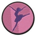 thumbnail image 1 of Lady Girl Ballerina Dancing Jumping Ballet Dance Applique Multi-Color Embroidered Hook & Loop Patch - 3 Inch Medium, 1 of 5