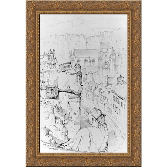 Lady Glenorchy's Chapel 24x18 Gold Ornate Wood Framed Canvas Art by John Ruskin