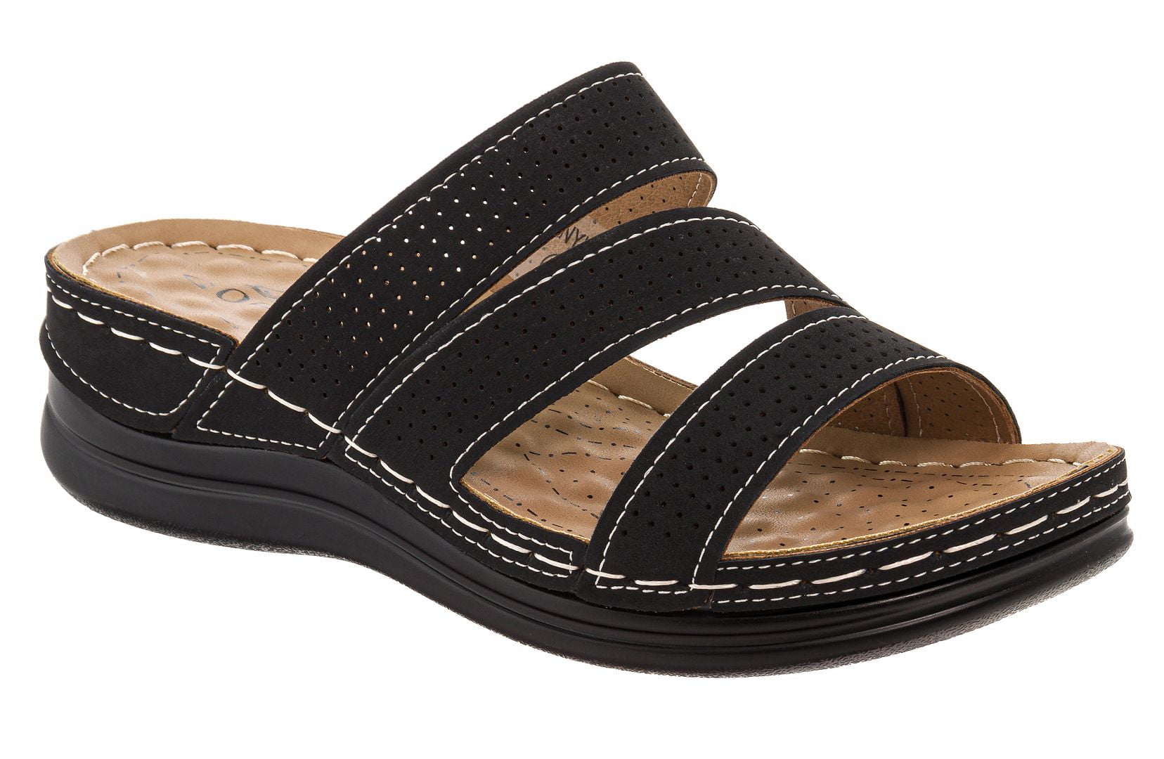 Lady Godiva Women's Wide Width Wedge Sandals