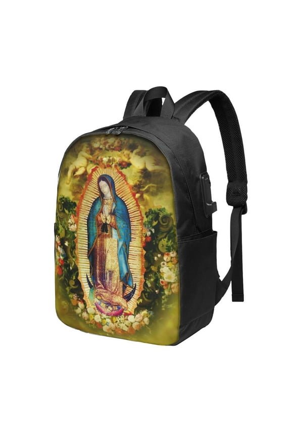 Our Lady Of Guadalupe Mexican Virgin Mary Mexico Aztec Tilma 20-105 Backpack Fashion Travel Backpack Laptop Backpack 17 Inch External Usb Interface Headphone Line Interface