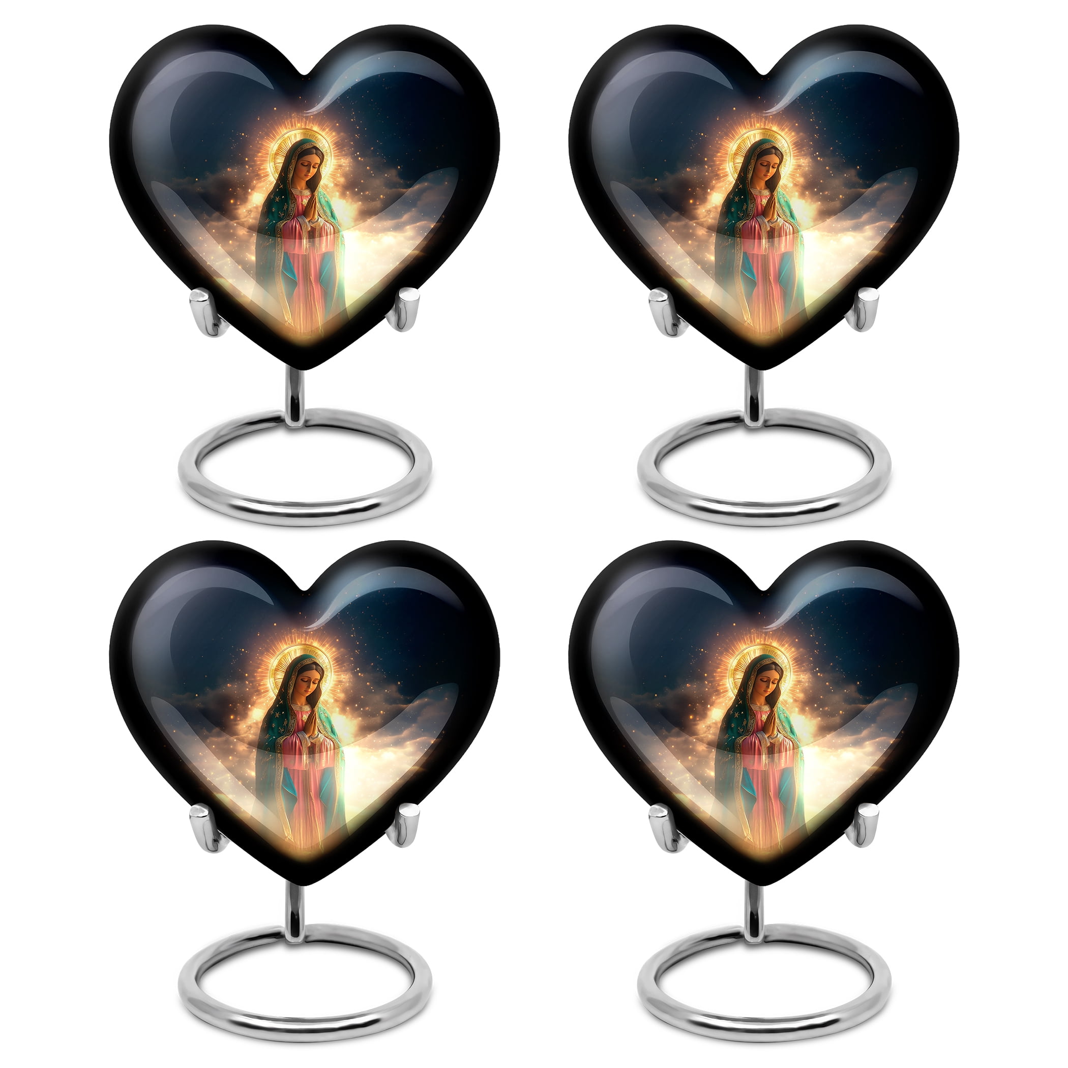 Lady Of Guadalupe Urn, Cremation Urns for Women, Small Urns Adult Male, Urn for Ashes for Women, Urns for Human Ashes Adult Man, Burial Urns Ashes (Size - 3inch, 4 Pcs)