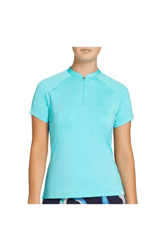 Women's Sport Short Sleeve Polo T-shirt, Teal Crush, XS