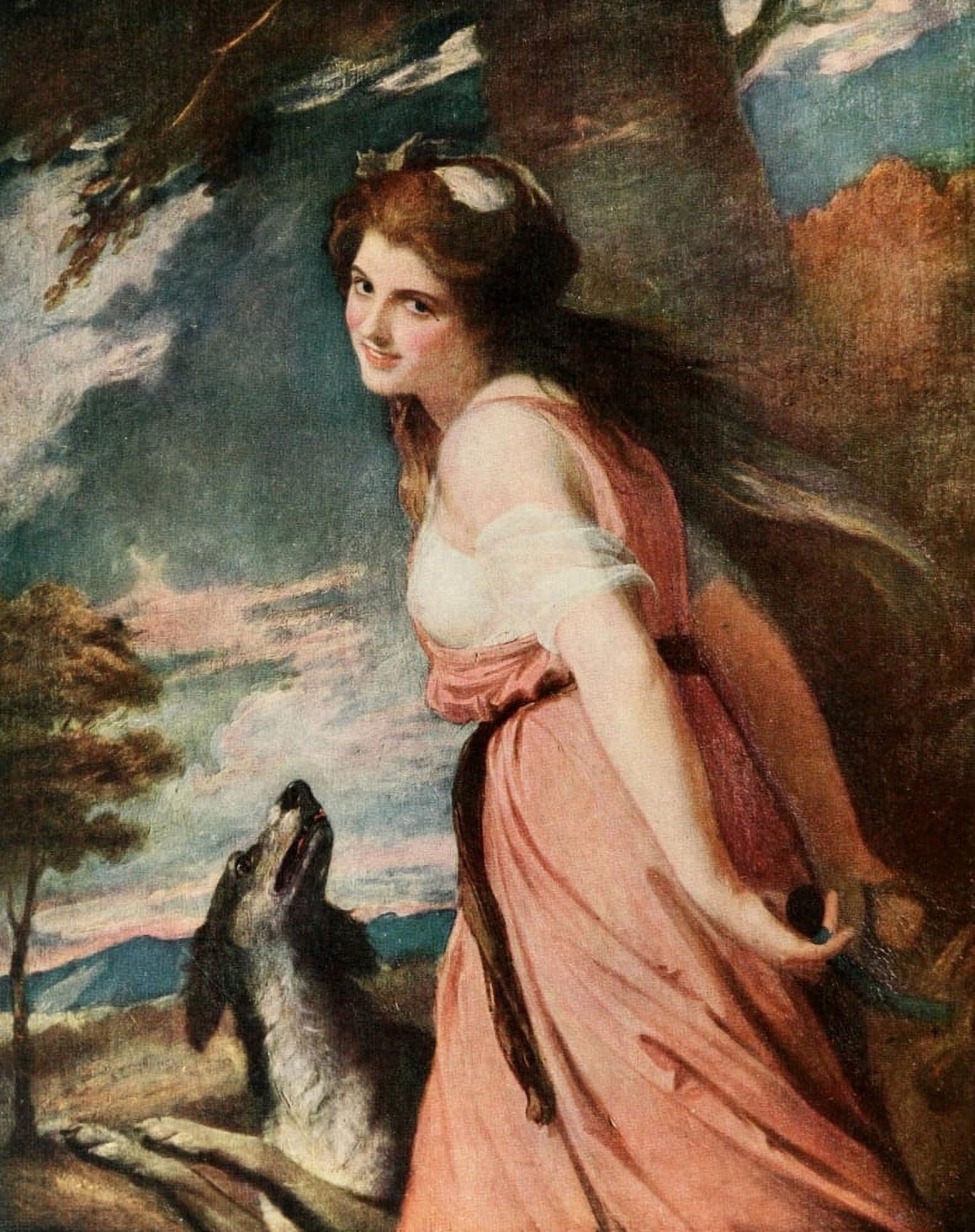 Lady Hamilton with a Goat Canvas Art - George Romney (18 x 24)