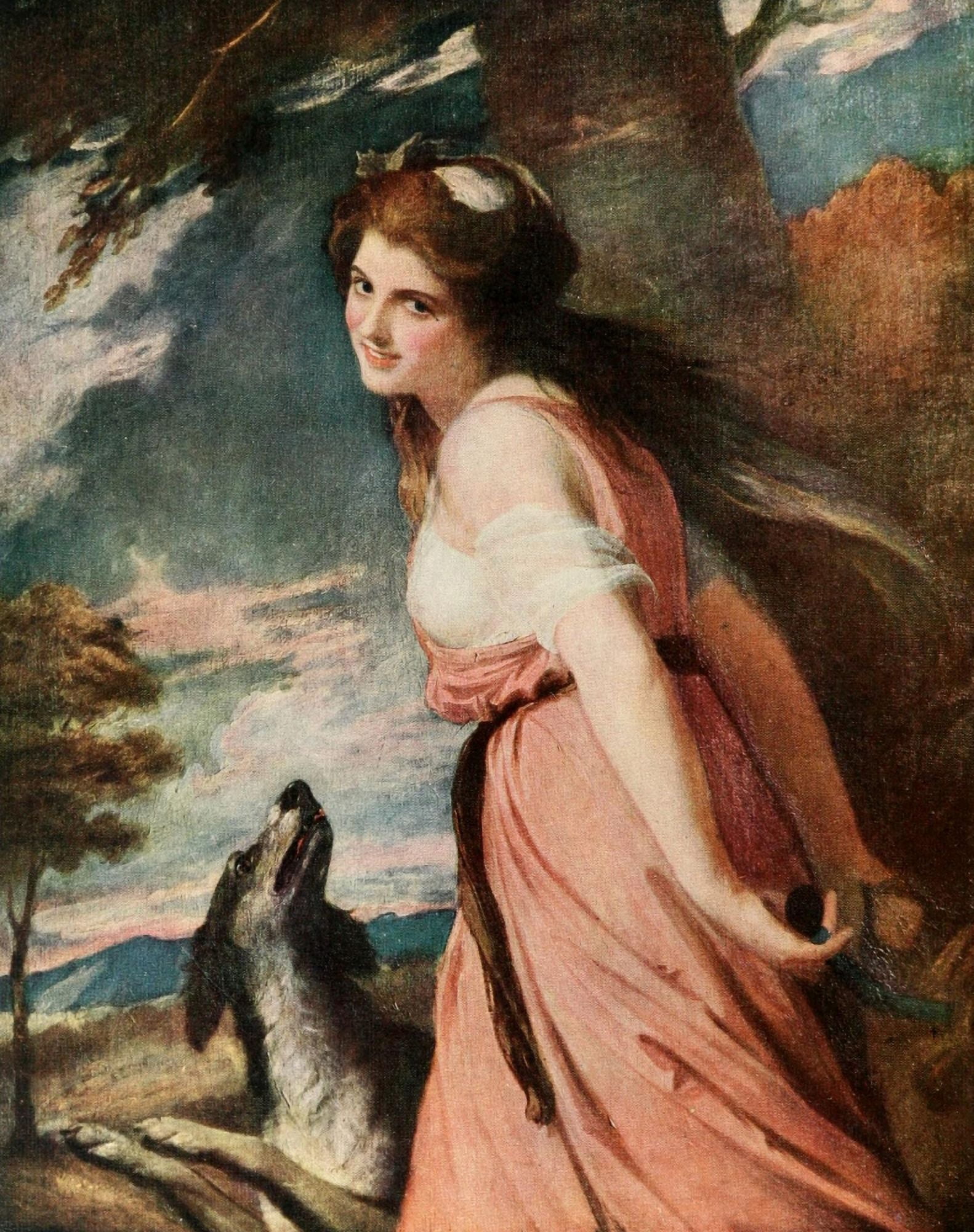 Lady Hamilton with a Goat Canvas Art - George Romney (24 x 36)