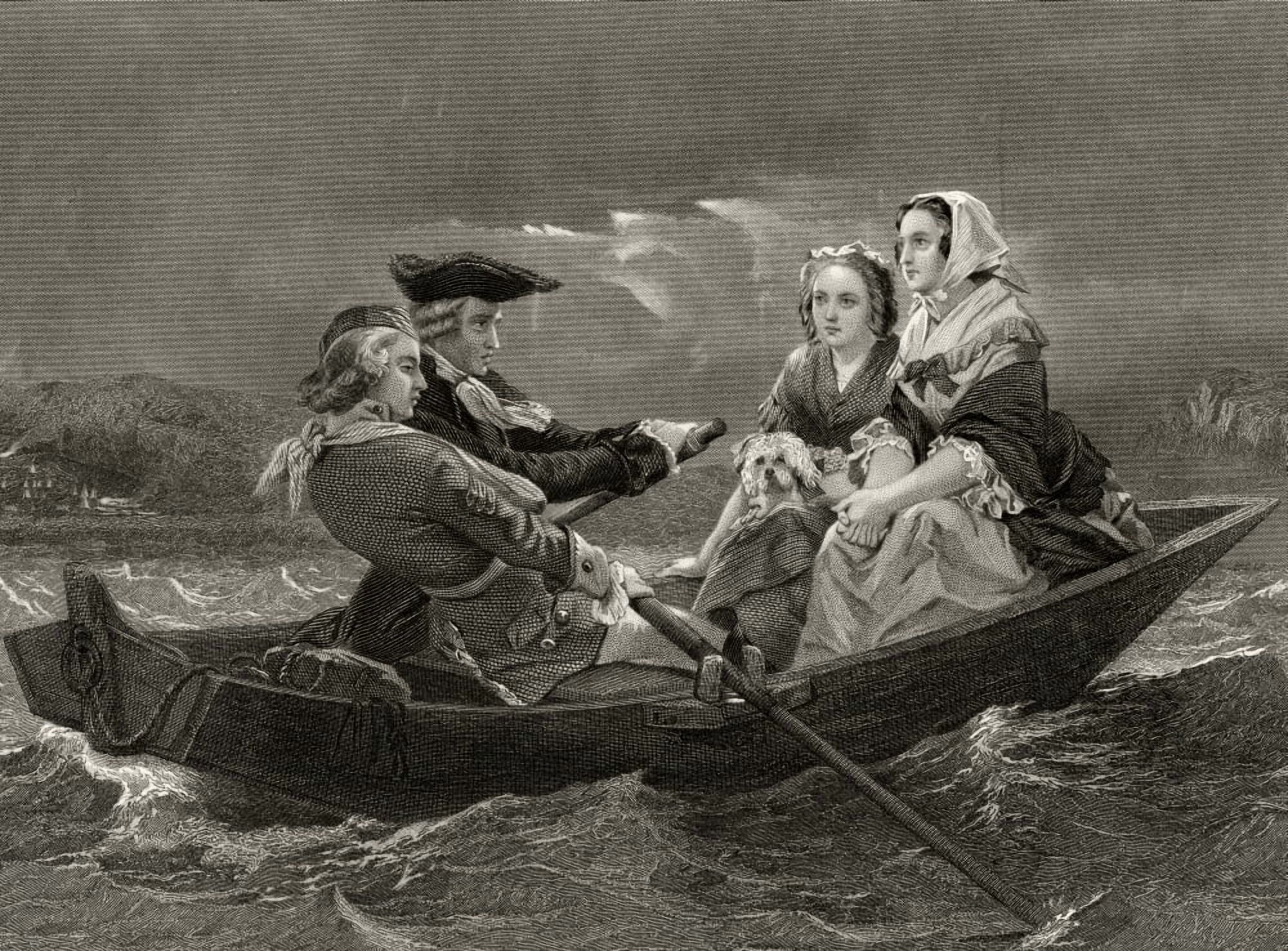 Lady Harriet Ackland On Way To Visit Camp Of Geneal Gates After Alonzo Chappel From Life And Times Of Washington Volume 1 Published 1857 Canvas Art - Ken Welsh Design Pics (32 x 24)
