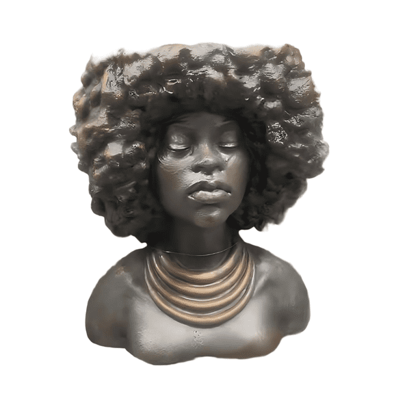 Lady Head Planter Afros Bust Head Planter Indoor/Outdoor Statue Planter Garden Outdoor Decor Vintage Sculpture Planter Gift For Plants Lovers,B,8.9L*6.5W*12.2H(inch)