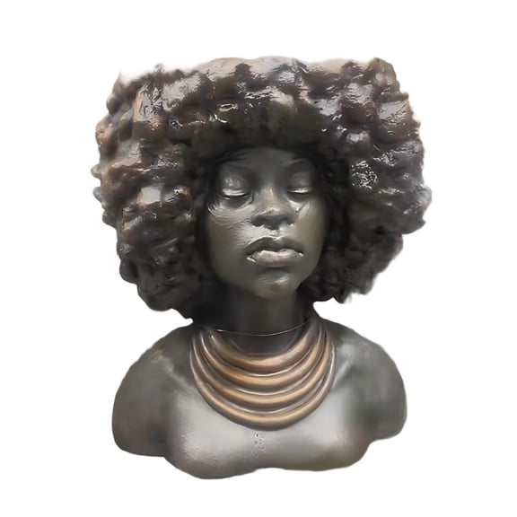 Lady Head Planter Afros Bust Head Planter Indoor/Outdoor Statue Planter Garden Outdoor Decor Vintage Sculpture Planter Gift for Plants Lovers