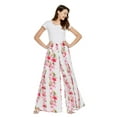 thumbnail image 1 of Lady High Slit Wide Leg Pants in Tropical Pink Line Floral, 1 of 5