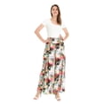 thumbnail image 1 of Lady High Slit Wide Leg Pants in Tropical Pink Line Floral, 1 of 5
