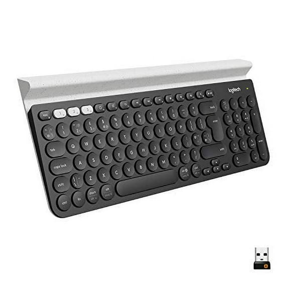 Lady House Logitech K780 Multi-Device Wireless Keyboard for Computer, Phone and Tablet Flow Cross-Computer Control Compatible Speckles , Black, (920-008025)