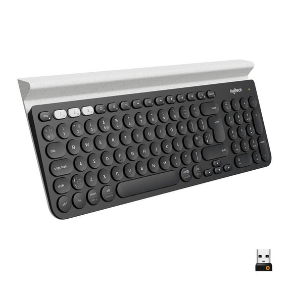 Lady House Logitech K780 Multi-Device Wireless Keyboard for Computer, Phone and Tablet Flow Cross-Computer Control Compatible Speckles , Black, (920-008025)