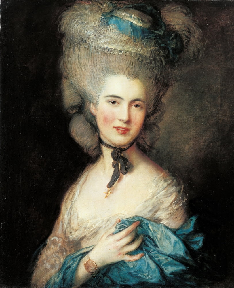 Lady In Blue Canvas Art - (18 x 24)