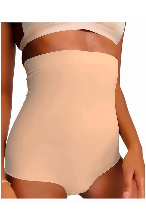 Lady Invisible No Show Laser Cut Tummy Control High Waist Brief Panty Underwear