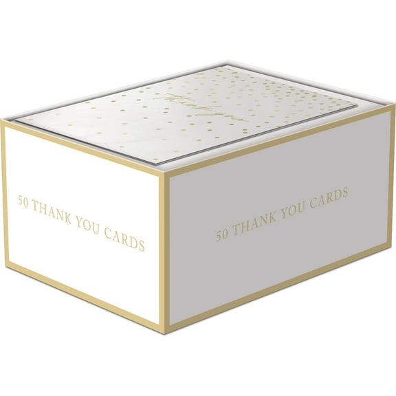 Lady Jayne Boxed Thank You Cards, 3-1/2" x 5", Confetti Dot, Pack Of 50 Cards