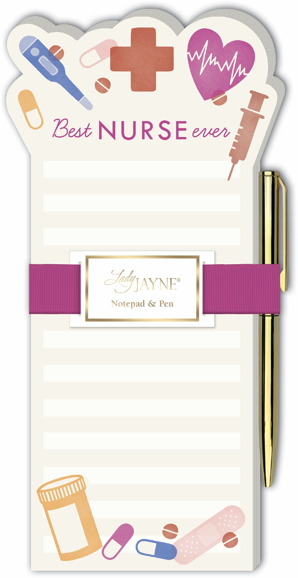 Lady Jayne Diecut Notepad With Pen, Nurse Icons (13051)
