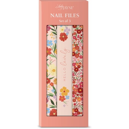 Lady Jayne Pink Floral Nail File double sided Set of 3