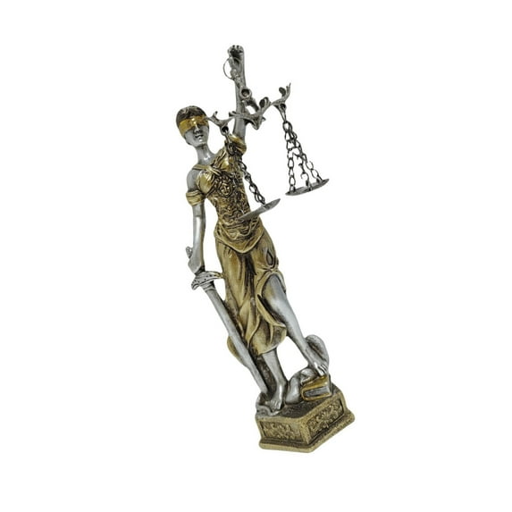 Lady Justices Sculpture Resins Blind Law Woman Figurine with Scale Ornament for Bookshelves and Law Office Decors Gift