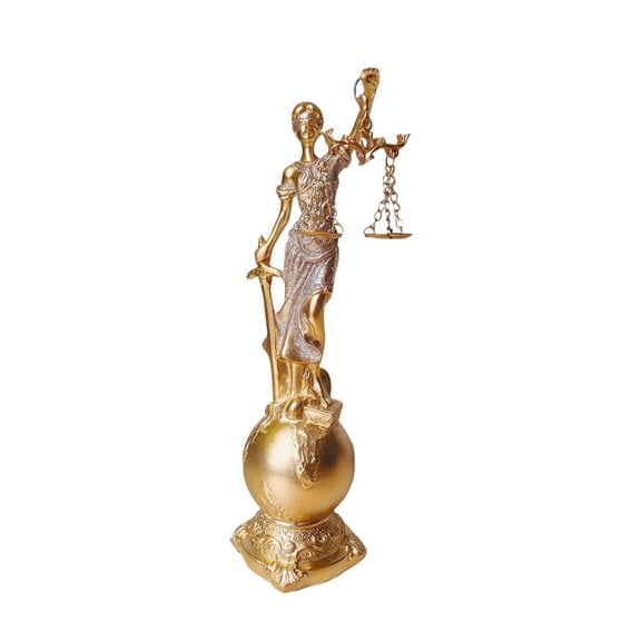 Lady Justices Sculpture Resins Blind Law Woman Figurine with Scale Ornament for Bookshelves and Law Office Decors Gift