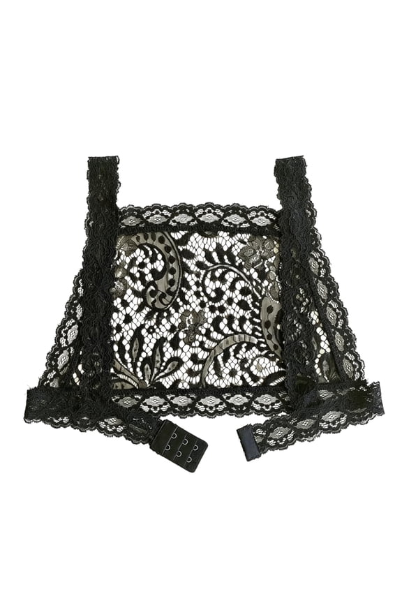 Lady Lace Square Neck Bralette Insert Overlay Modesty Panel Vest Cleavage Cover Modesty Panel