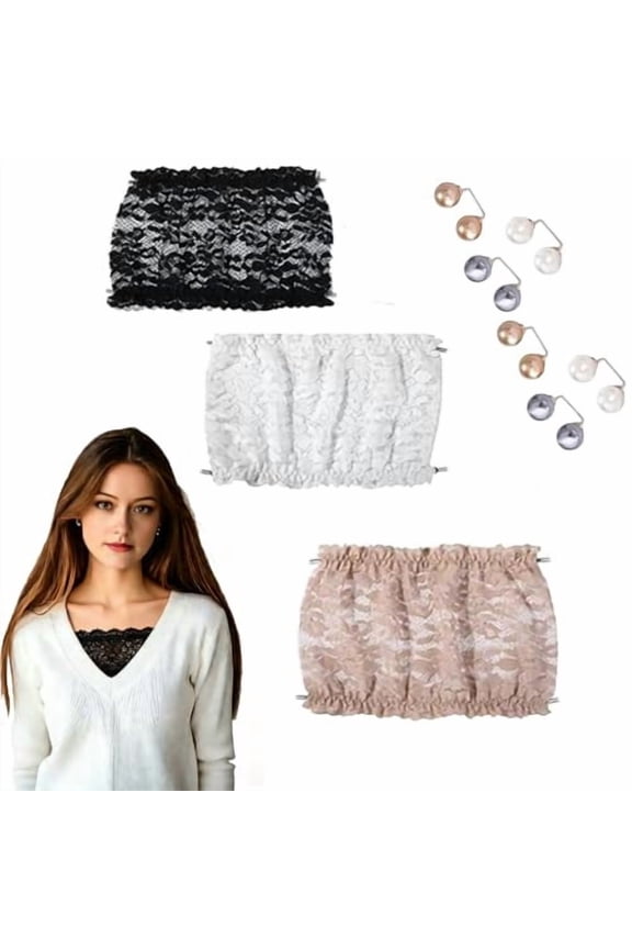 Lady Lace Wearable Mock Camisole Bra Insert Overlay Modesty Panel Vest Can be Used with Breast Pads