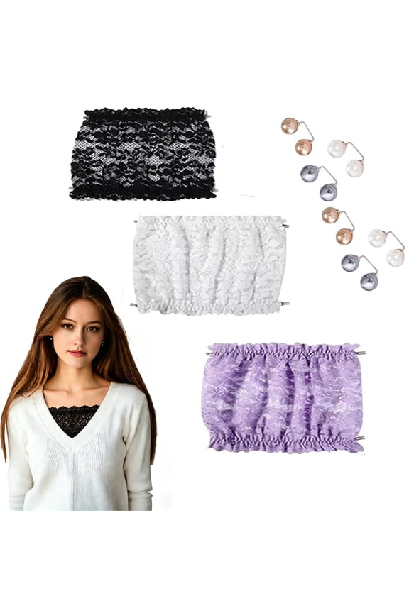 Lady Lace Wearable Mock Camisole Bra Insert Overlay Modesty Panel Vest Can be Used with Breast Pads