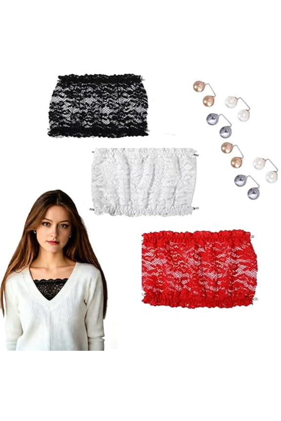 Lady Lace Wearable Mock Camisole Bra Insert Overlay Modesty Panel Vest Can be Used with Breast Pads
