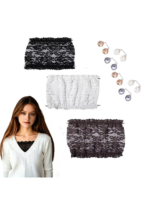 Lady Lace Wearable Mock Camisole Bra Insert Overlay Modesty Panel Vest Can be Used with Breast Pads