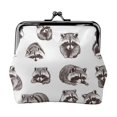 thumbnail image 1 of Lady Leather Wallet Zero 4.13 X 4.52 In Three-Dimensional Buckle Design Small Portable Easy Opening And Closing Cute Gray Raccoon, 1 of 5