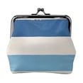 thumbnail image 1 of Lady Leather Wallet Zero 4.13 X 4.52 In Three-Dimensional Buckle Design Small Portable Easy Opening And Closing Light Blue Stripe_1, 1 of 5