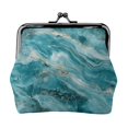 thumbnail image 1 of Lady Leather Wallet Zero 4.13 X 4.52 In Three-Dimensional Buckle Design Small Portable Easy Opening And Closing Teal Marble_2, 1 of 5