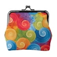 thumbnail image 1 of Lady Leather Wallet Zero 4.13 X 4.52 In Three-Dimensional Buckle Design Small Portable Easy Opening And Closing Indianred Tie-Dye Background Vibrant Colors And Swirling, 1 of 5