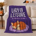 thumbnail image 1 of Lady Of Leisure Authorized Nap Funny Fox Design, Festive autumn celebration Scene, Warm Flannel Blanket for Living Room and Reading Nook, Art Lovers autumn celebration Gift, Festive Home Decor, 1 of 9