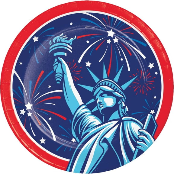 Lady Liberty 9-inch Paper Plates 8 Per Pack