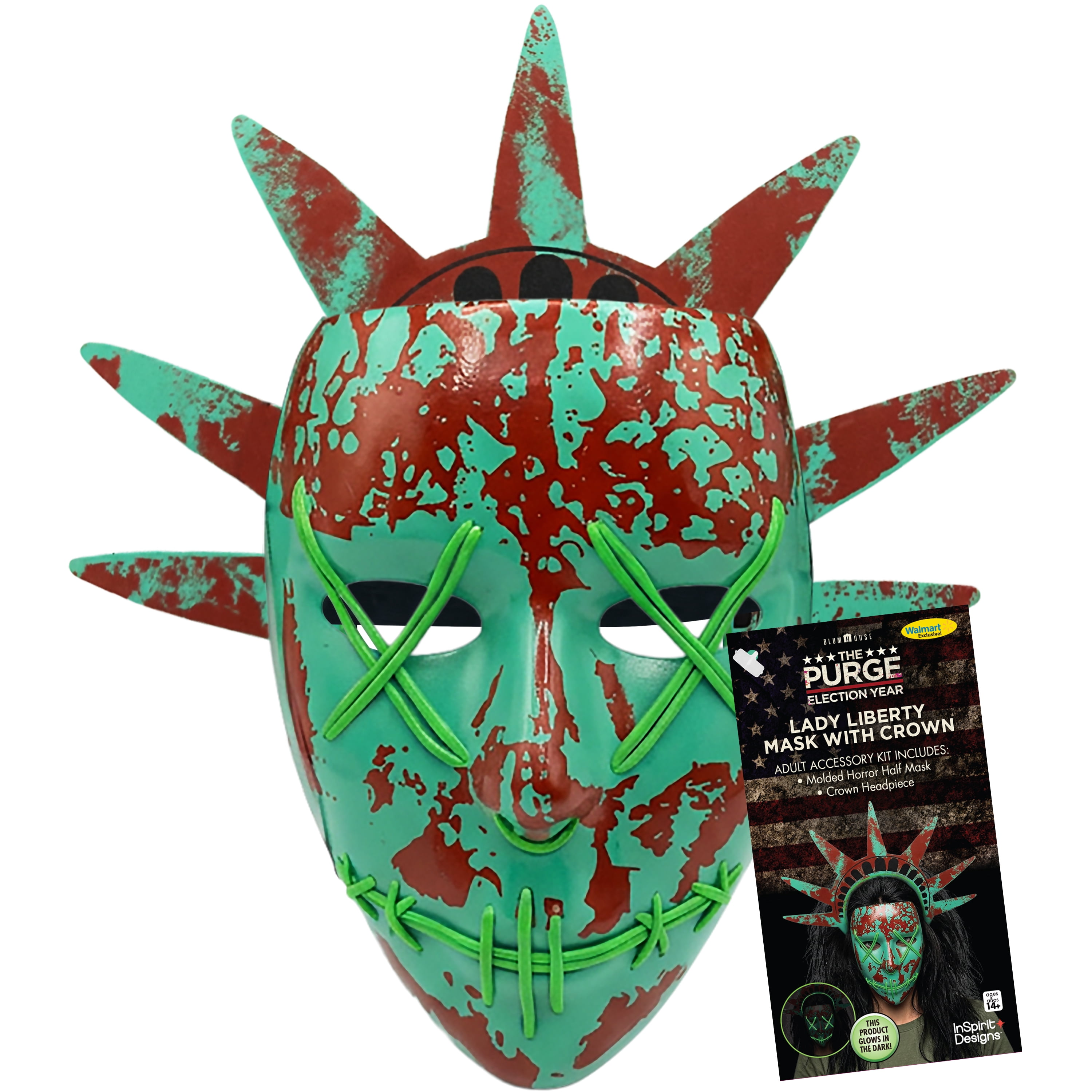 Lady Liberty Adult Half Mask Halloween Accessory for Adults, by Inspirit Designs