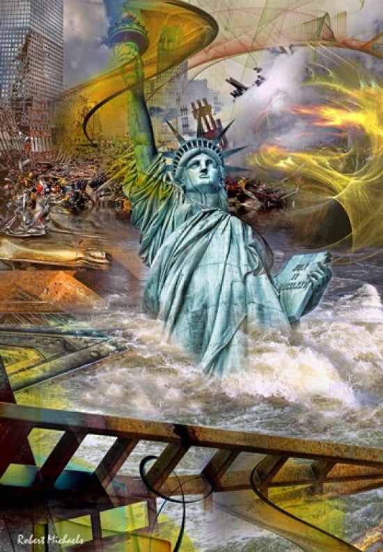 Lady Liberty Canvas Art - Robert Michaels (14 x 19)