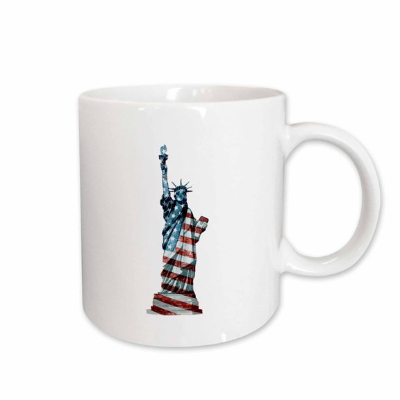 3drose, Lady Liberty Covered with American Flag, 11oz Mug